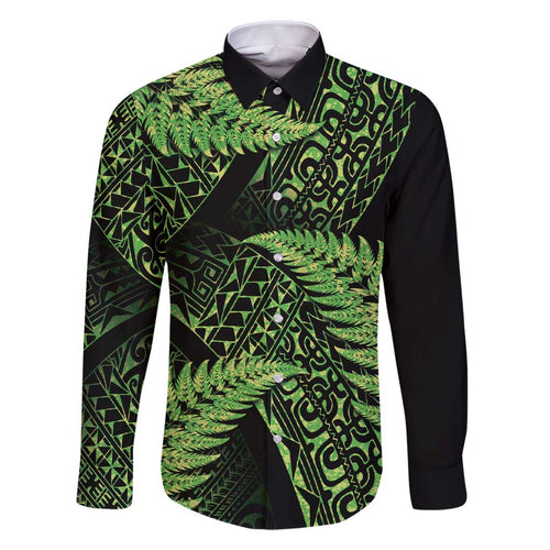 New Zealand Rugby Pacific Personalised Family Matching Short Sleeve Bodycon Dress and Hawaiian Shirt All Lime Maori Pasifika Fern Pattern
