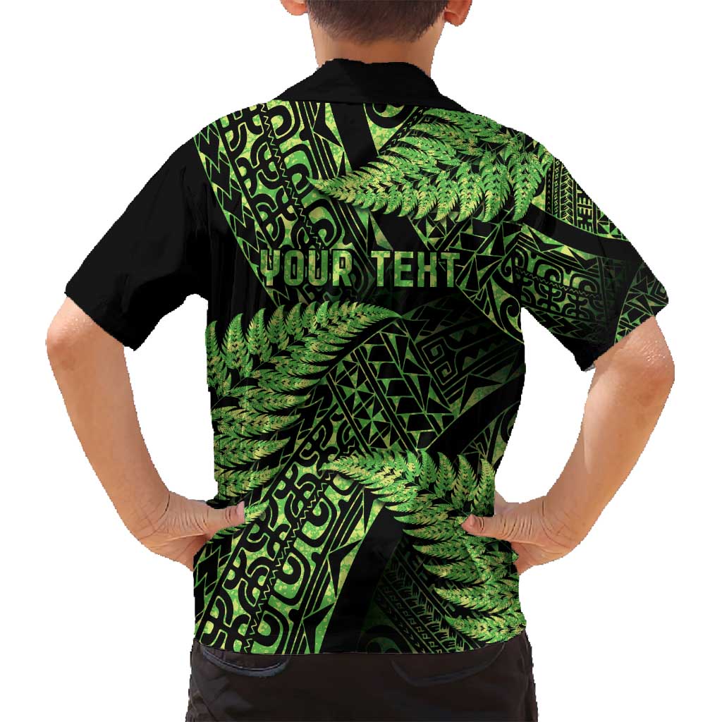 New Zealand Rugby Pacific Personalised Family Matching Summer Maxi Dress and Hawaiian Shirt All Lime Maori Pasifika Fern Pattern