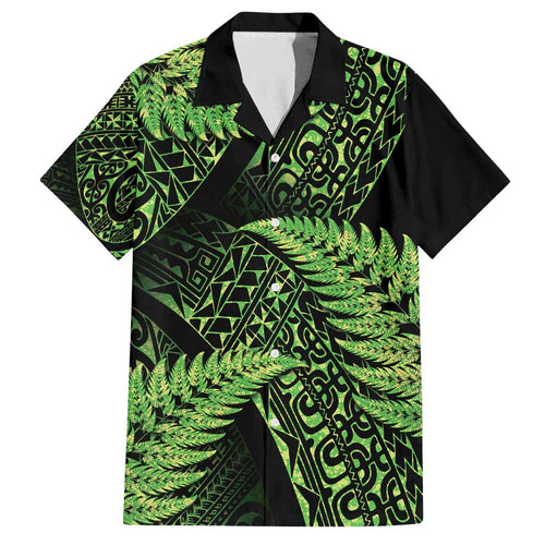 New Zealand Rugby Pacific Personalised Family Matching Tank Maxi Dress and Hawaiian Shirt All Lime Maori Pasifika Fern Pattern