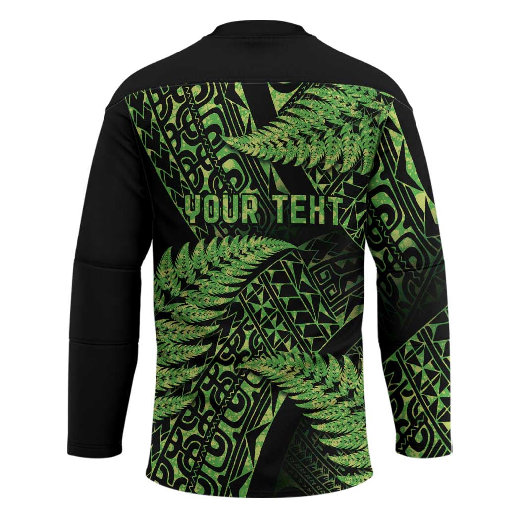 New Zealand Rugby Pacific Personalised Hockey Jersey All Lime Maori Pasifika Fern Pattern - Aussie Hoodie