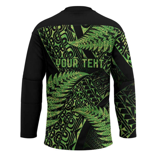 New Zealand Rugby Pacific Personalised Hockey Jersey All Lime Maori Pasifika Fern Pattern - Aussie Hoodie