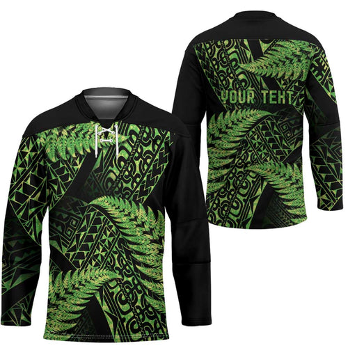 New Zealand Rugby Pacific Personalised Hockey Jersey All Lime Maori Pasifika Fern Pattern - Aussie Hoodie