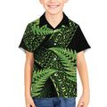 New Zealand Rugby Pacific Personalised Kid Hawaiian Shirt All Lime Maori Pasifika Fern Pattern
