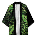 New Zealand Rugby Pacific Personalised Kimono All Lime Maori Pasifika Fern Pattern - Aussie Hoodie