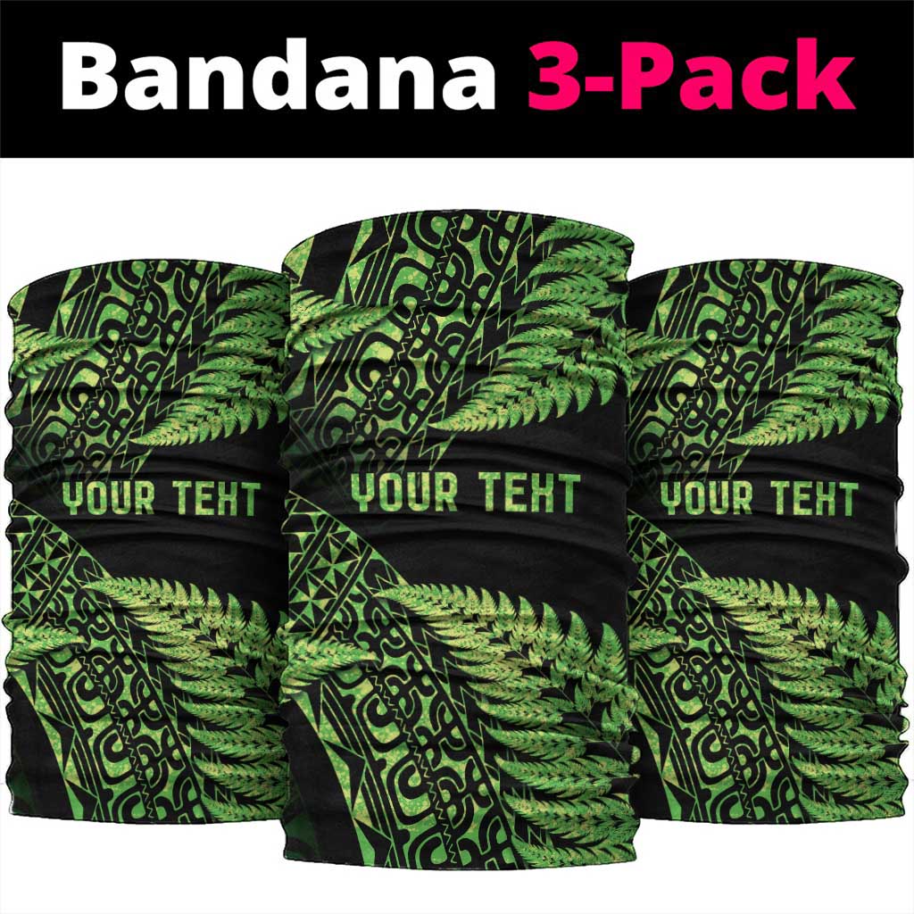 New Zealand Rugby Pacific Personalised Neck Gaiter All Lime Maori Pasifika Fern Pattern - Aussie Hoodie