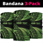 New Zealand Rugby Pacific Personalised Neck Gaiter All Lime Maori Pasifika Fern Pattern - Aussie Hoodie