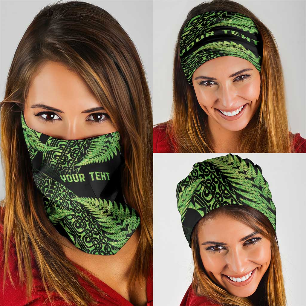 New Zealand Rugby Pacific Personalised Neck Gaiter All Lime Maori Pasifika Fern Pattern - Aussie Hoodie