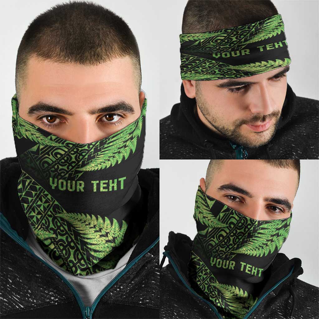 New Zealand Rugby Pacific Personalised Neck Gaiter All Lime Maori Pasifika Fern Pattern - Aussie Hoodie