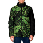New Zealand Rugby Pacific Personalised Padded Jacket All Lime Maori Pasifika Fern Pattern - Aussie Hoodie