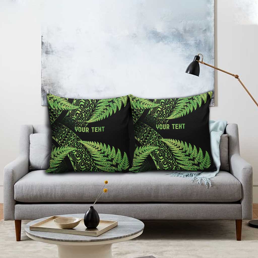 New Zealand Rugby Pacific Personalised Pillow Cover All Lime Maori Pasifika Fern Pattern - Aussie Hoodie