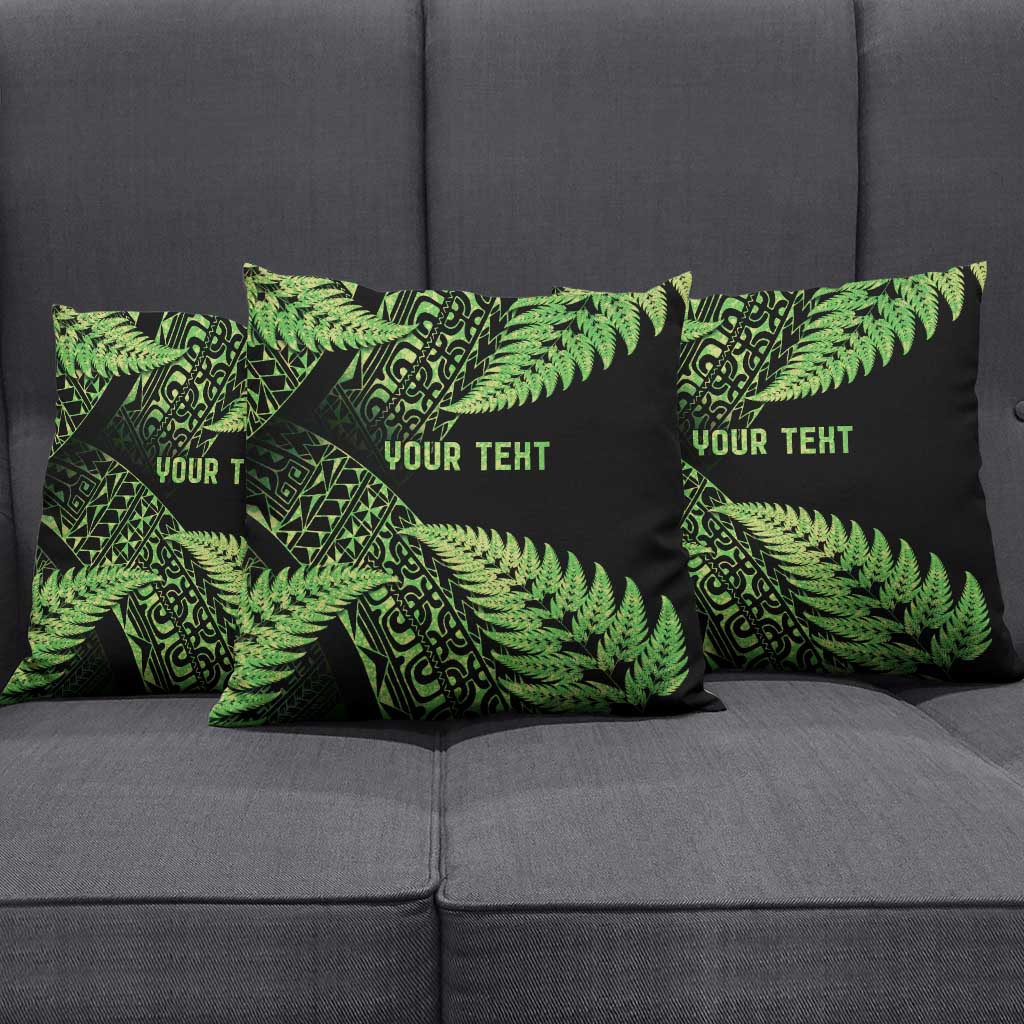 New Zealand Rugby Pacific Personalised Pillow Cover All Lime Maori Pasifika Fern Pattern - Aussie Hoodie