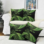 New Zealand Rugby Pacific Personalised Pillow Cover All Lime Maori Pasifika Fern Pattern - Aussie Hoodie