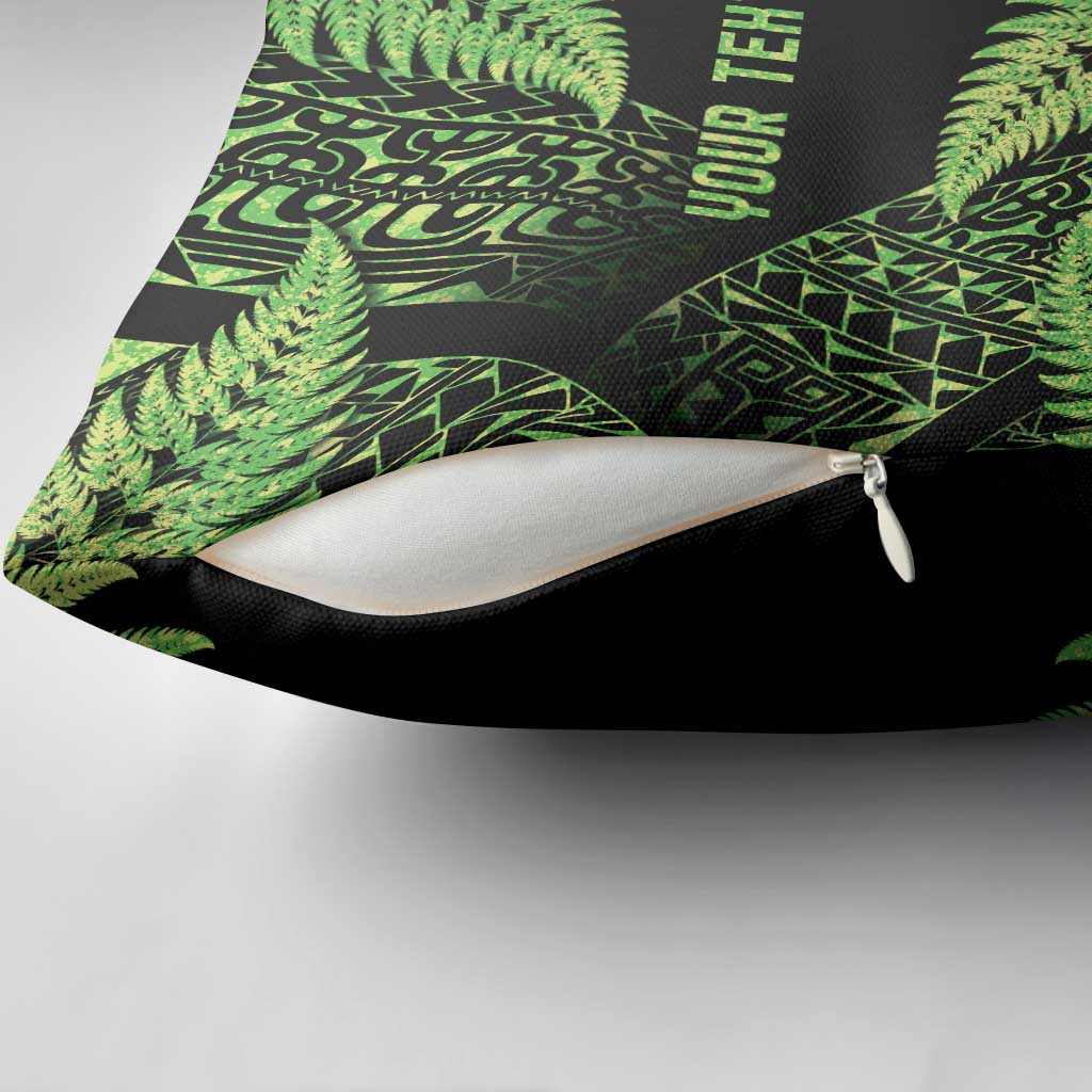 New Zealand Rugby Pacific Personalised Pillow Cover All Lime Maori Pasifika Fern Pattern - Aussie Hoodie