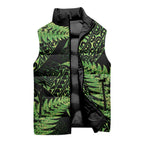 New Zealand Rugby Pacific Personalised Sleeveless Puffer Jacket All Lime Maori Pasifika Fern Pattern - Aussie Hoodie