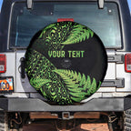 New Zealand Rugby Pacific Personalised Spare Tire Cover All Lime Maori Pasifika Fern Pattern