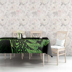 New Zealand Rugby Pacific Personalised Tablecloth All Lime Maori Pasifika Fern Pattern