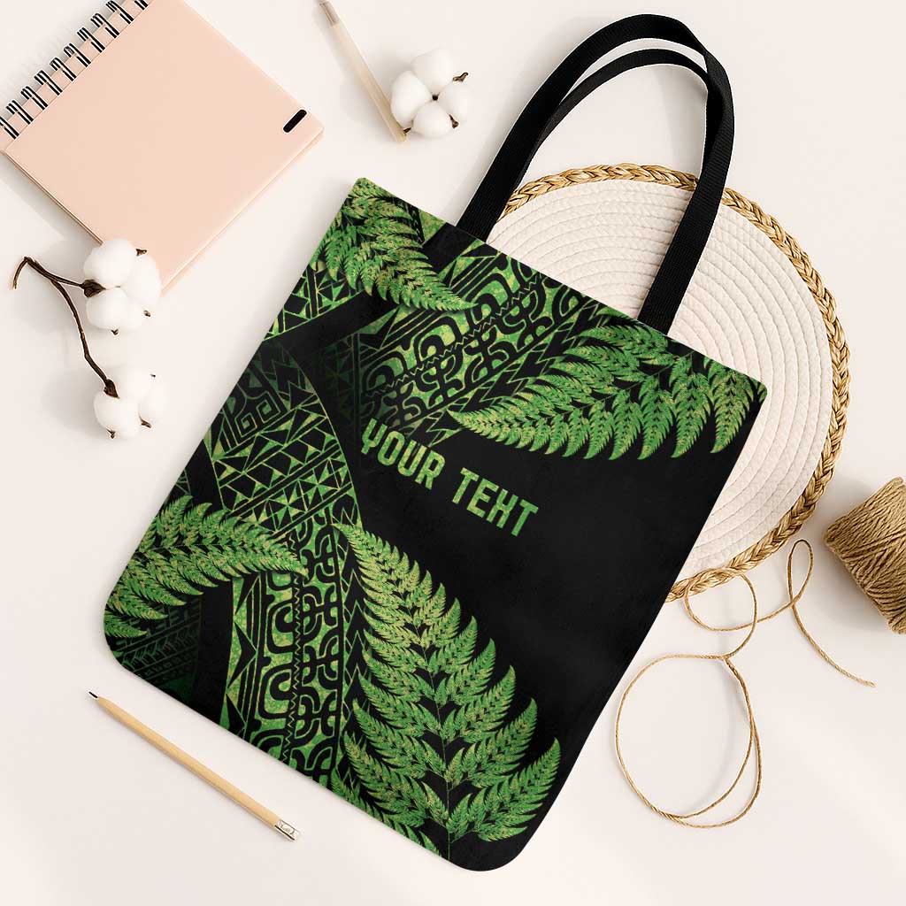New Zealand Rugby Pacific Personalised Tote Bag All Lime Maori Pasifika Fern Pattern - Aussie Hoodie