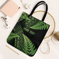 New Zealand Rugby Pacific Personalised Tote Bag All Lime Maori Pasifika Fern Pattern - Aussie Hoodie