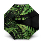 New Zealand Rugby Pacific Personalised Umbrella All Lime Maori Pasifika Fern Pattern - Aussie Hoodie