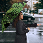 New Zealand Rugby Pacific Personalised Umbrella All Lime Maori Pasifika Fern Pattern - Aussie Hoodie