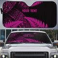 New Zealand Rugby Pacific Personalised Auto Sun Shade All Pink Maori Pasifika Fern Pattern - Aussie Hoodie