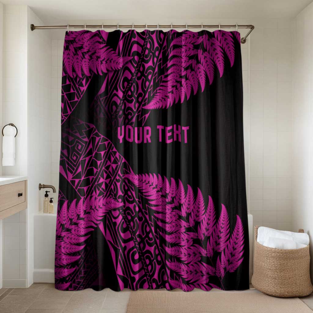 New Zealand Rugby Pacific Personalised Bathroom Set All Pink Maori Pasifika Fern Pattern - Aussie Hoodie