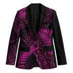 New Zealand Rugby Pacific Personalised Blazer All Pink Maori Pasifika Fern Pattern - Aussie Hoodie