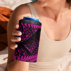 New Zealand Rugby Pacific Personalised 4 in 1 Can Cooler Tumbler All Pink Maori Pasifika Fern Pattern
