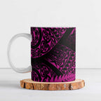 New Zealand Rugby Pacific Personalised Ceramic Mug All Pink Maori Pasifika Fern Pattern - Aussie Hoodie
