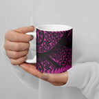 New Zealand Rugby Pacific Personalised Ceramic Mug All Pink Maori Pasifika Fern Pattern - Aussie Hoodie