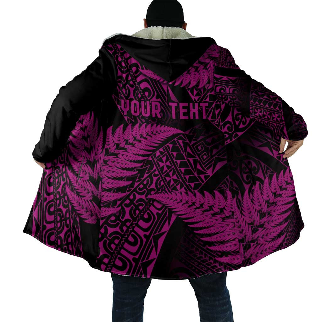 New Zealand Rugby Pacific Personalised Cloak All Pink Maori Pasifika Fern Pattern - Aussie Hoodie