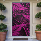 New Zealand Rugby Pacific Personalised Door Cover All Pink Maori Pasifika Fern Pattern - Aussie Hoodie