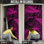 New Zealand Rugby Pacific Personalised Door Cover All Pink Maori Pasifika Fern Pattern - Aussie Hoodie