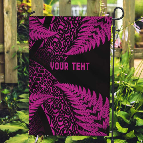 New Zealand Rugby Pacific Personalised Garden Flag All Pink Maori Pasifika Fern Pattern