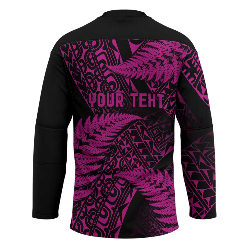 New Zealand Rugby Pacific Personalised Hockey Jersey All Pink Maori Pasifika Fern Pattern - Aussie Hoodie