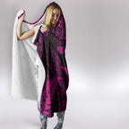 New Zealand Rugby Pacific Personalised Hooded Blanket All Pink Maori Pasifika Fern Pattern