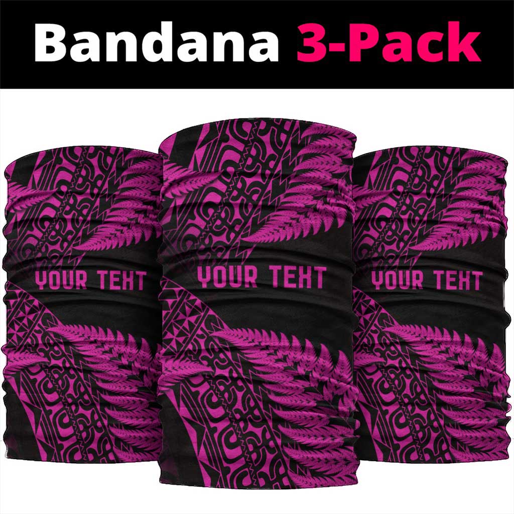 New Zealand Rugby Pacific Personalised Neck Gaiter All Pink Maori Pasifika Fern Pattern - Aussie Hoodie