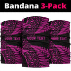 New Zealand Rugby Pacific Personalised Neck Gaiter All Pink Maori Pasifika Fern Pattern - Aussie Hoodie