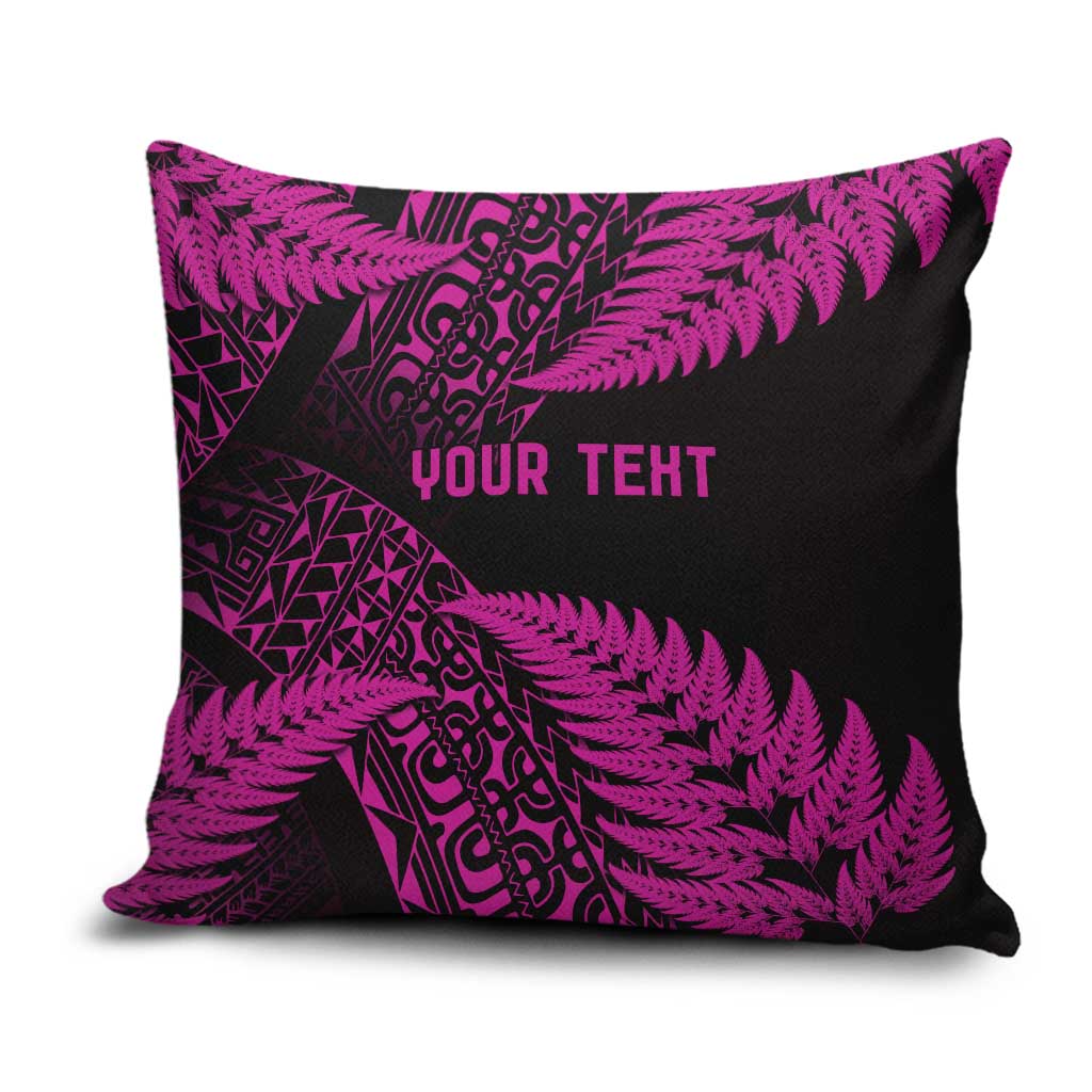 New Zealand Rugby Pacific Personalised Pillow Cover All Pink Maori Pasifika Fern Pattern - Aussie Hoodie