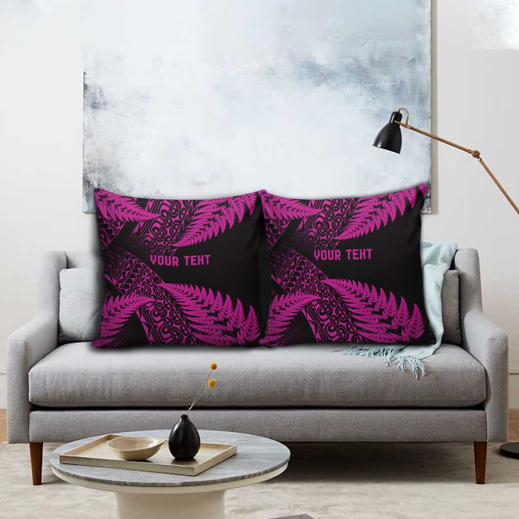New Zealand Rugby Pacific Personalised Pillow Cover All Pink Maori Pasifika Fern Pattern - Aussie Hoodie