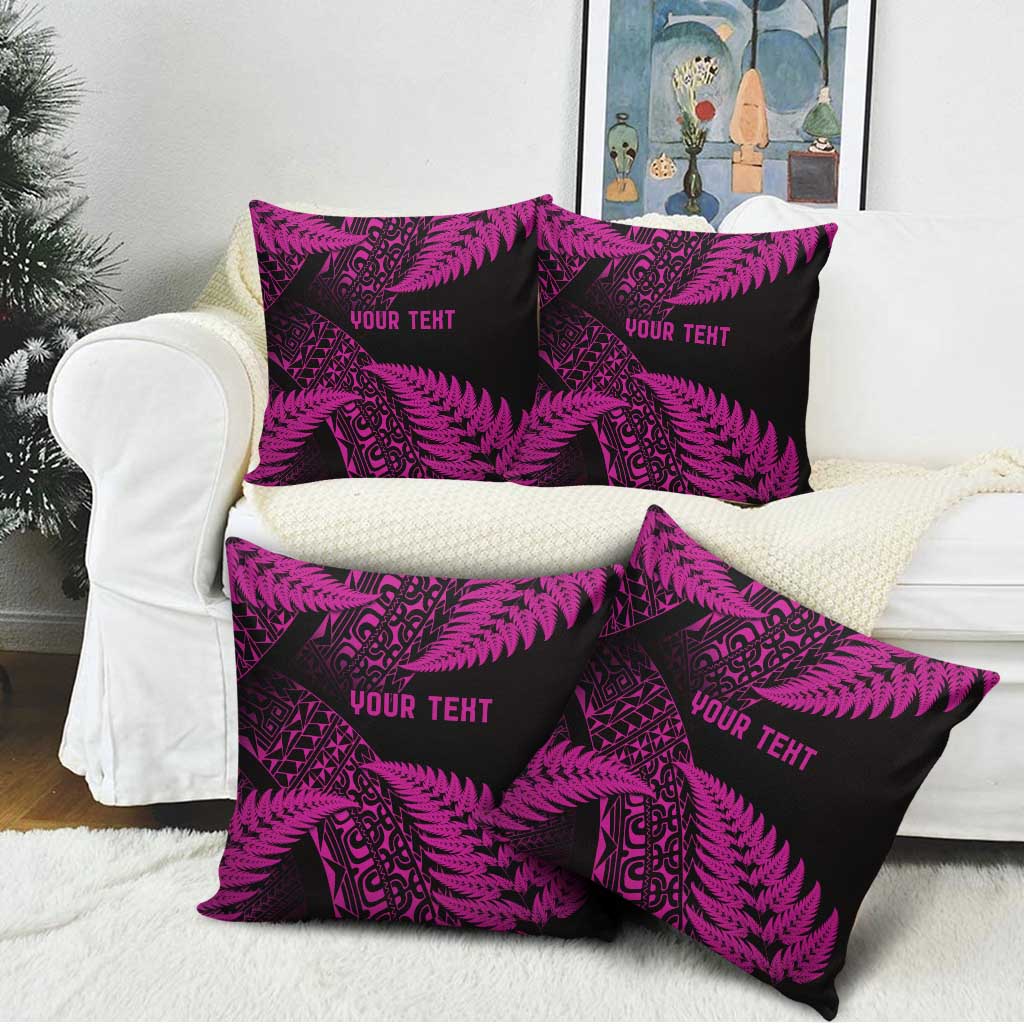 New Zealand Rugby Pacific Personalised Pillow Cover All Pink Maori Pasifika Fern Pattern - Aussie Hoodie
