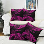 New Zealand Rugby Pacific Personalised Pillow Cover All Pink Maori Pasifika Fern Pattern - Aussie Hoodie