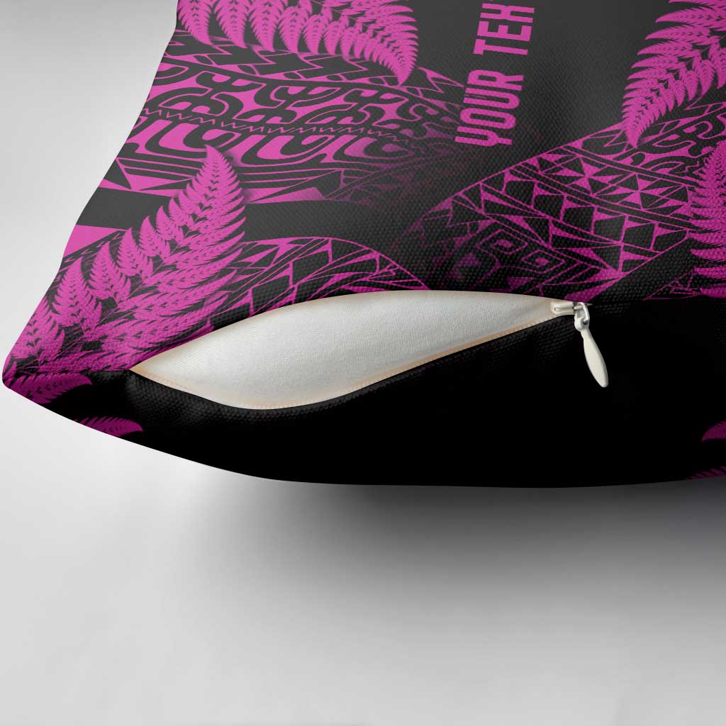New Zealand Rugby Pacific Personalised Pillow Cover All Pink Maori Pasifika Fern Pattern - Aussie Hoodie