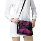New Zealand Rugby Pacific Personalised Shoulder Handbag All Pink Maori Pasifika Fern Pattern