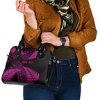 New Zealand Rugby Pacific Personalised Shoulder Handbag All Pink Maori Pasifika Fern Pattern