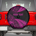 New Zealand Rugby Pacific Personalised Spare Tire Cover All Pink Maori Pasifika Fern Pattern
