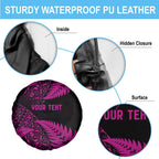 New Zealand Rugby Pacific Personalised Spare Tire Cover All Pink Maori Pasifika Fern Pattern