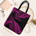 New Zealand Rugby Pacific Personalised Tote Bag All Pink Maori Pasifika Fern Pattern - Aussie Hoodie