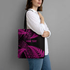 New Zealand Rugby Pacific Personalised Tote Bag All Pink Maori Pasifika Fern Pattern - Aussie Hoodie