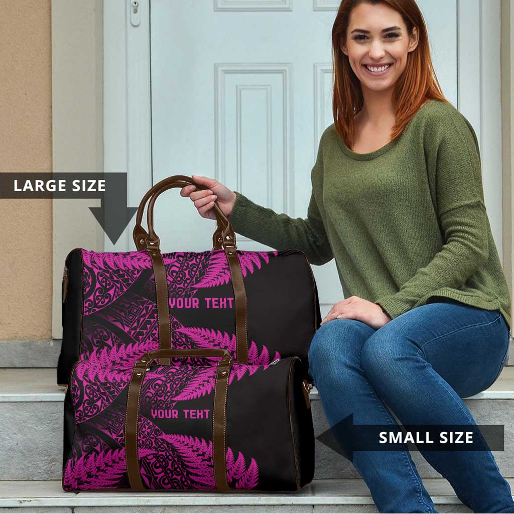 New Zealand Rugby Pacific Personalised Travel Bag All Pink Maori Pasifika Fern Pattern - Aussie Hoodie